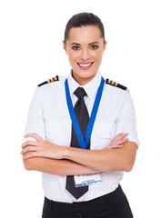 Wall Mural - beautiful female airline pilot