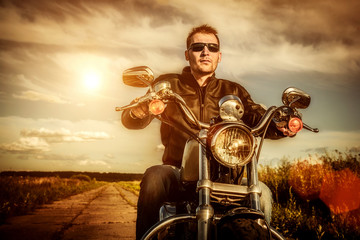 Fotomurales - biker on a motorcycle