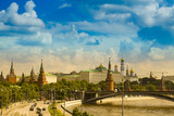 Fototapeta  - Panoramic view of Moscow Kremlin, Russia