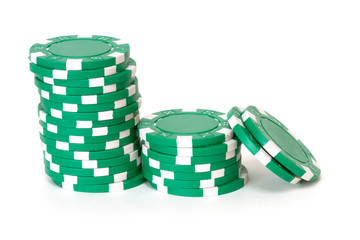 green poker chips