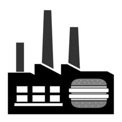 Poster - Burger dans une usine, production