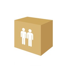 Sticker - Couple d'homme dans un carton de déménagement