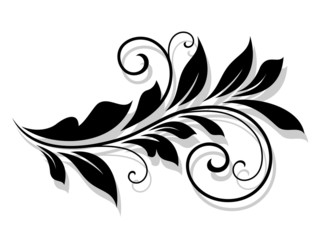 Wall Mural - decorative floral element with shadow