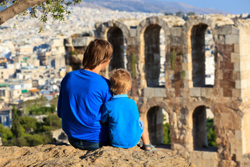 Wall Mural - family in Acropolis, Athens, Greece