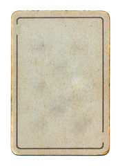 ancient isolated playing card paper empty  background with line