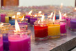 colorful burning candles