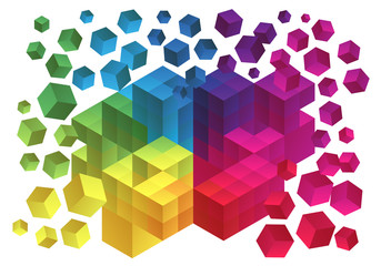 Wall Mural - Abstract cube background