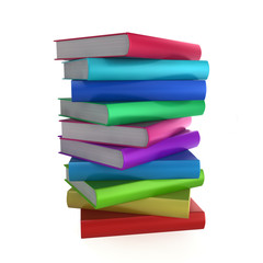 Poster - Stack of coloured books