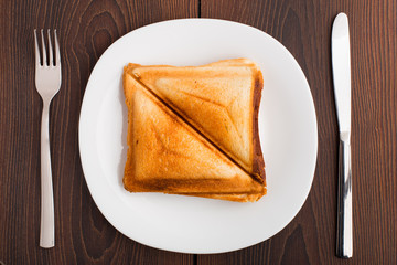 Grilled sandwich on plate