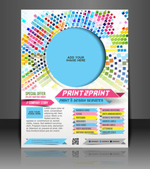 Printing Press color management flyer, magazine cover