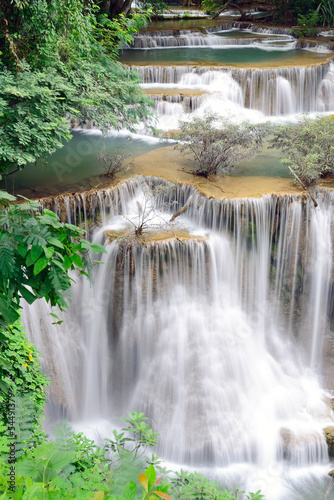 Naklejka na drzwi Waterfall in tropical forest in Thailand