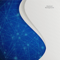 Fototapete - 3D Blue Abstract Mesh Background with Circles