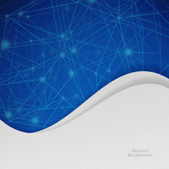 Fototapete - 3D Blue Abstract Mesh Background with Circles