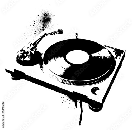 Naklejka - mata magnetyczna na lodówkę Stencil Turntable