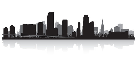 Poster - Miami city skyline silhouette