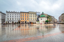 Main Square Of The Old Town In Cracow, Poland