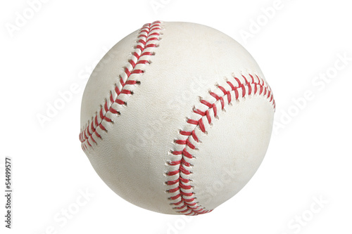 Baseball isolated on white with clipping path Wallpaper Mural