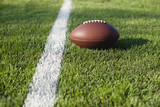 Fototapeta Sport - Football on grass field at goal or yard line