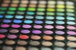 Selective focus view of an eye shadow palette