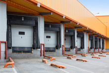 The Gate To Load Goods On A Large Warehouse