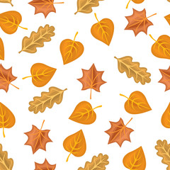 Sticker - Autumn leaves seamless pattern