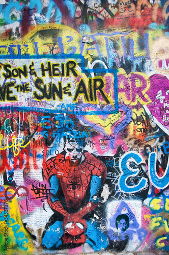 Photo Colorful John Lennon wall in Prague