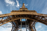 Fototapeta Paryż - Wide View of Eiffel Tower from the Ground, Paris, France