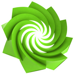 Wall Mural - green central swirl shape isolated on white