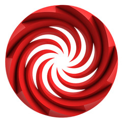 Wall Mural - red isolated central swirl shape