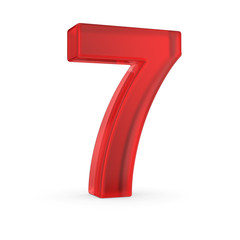 Fototapete - Number seven- red isolated with clipping path