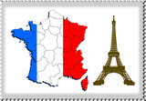 Fototapeta Fototapety Paryż - mapa francji i znaczek