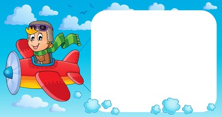 Wall Mural - Image with airplane theme 3