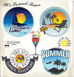 Summer vacation and travel labels