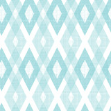 Vector pastel blue fabric ikat diamond seamless pattern