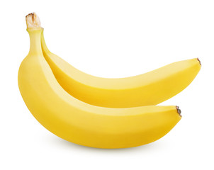 Poster - two ripe bananas isolated on white background with clipping path