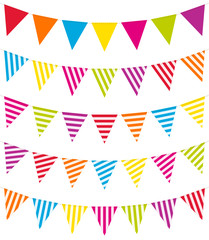 Sticker - Set Of 5 Seamless Buntings Stripes