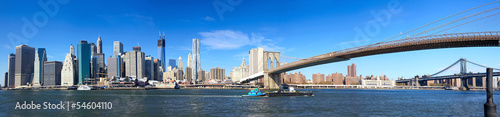 Plakat na zamówienie Manhattan panorama and Brooklyn Bridge, New York City