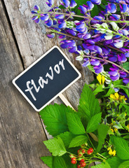  wild flowers and a black plaque