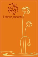 Ganesha ,water Lily , Wedding Card Design, India