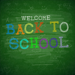 Back to school background, vector illustration.