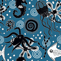 Aufkleber - Sea seamless pattern