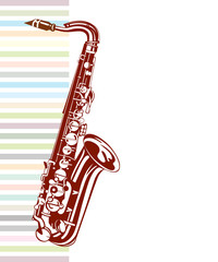 Saxophone design. Musical background