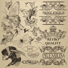 Wall Mural - vintage vector decorative elements for design