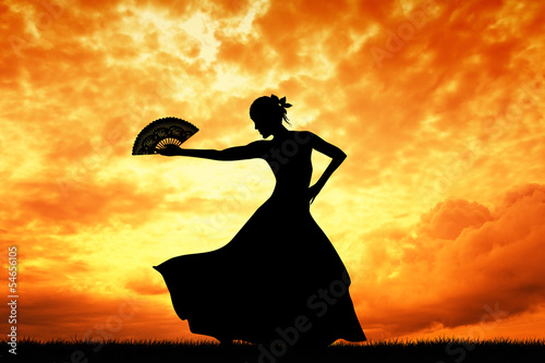 Photo  Woman dancing flamenco