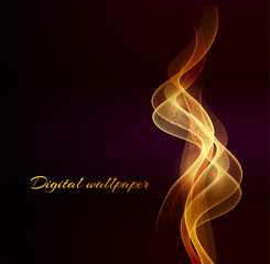Poster - Shiny color waves over dark vector backgrounds