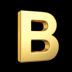 Poster - 3D golden letter isolated with clipping path on white