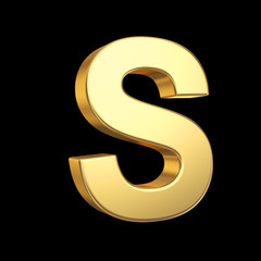 Poster - 3D golden letter isolated with clipping path on white