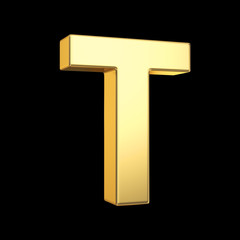 Poster - 3D golden letter isolated with clipping path on white
