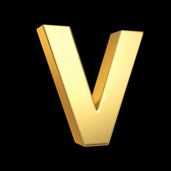 Poster - 3D golden letter isolated with clipping path on white