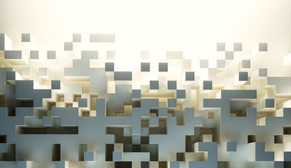 Poster - Abstract cube design background - computer generated render